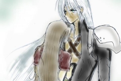 Sephiroth e Aerith, di Haruis