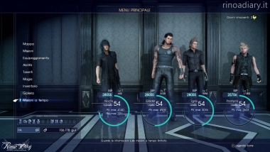 Final Fantasy XV - Missioni a tempo - menu principale